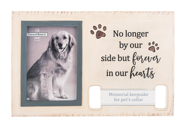 Memorial Pet Collar Frame - No longer by our side but forever in our hearts