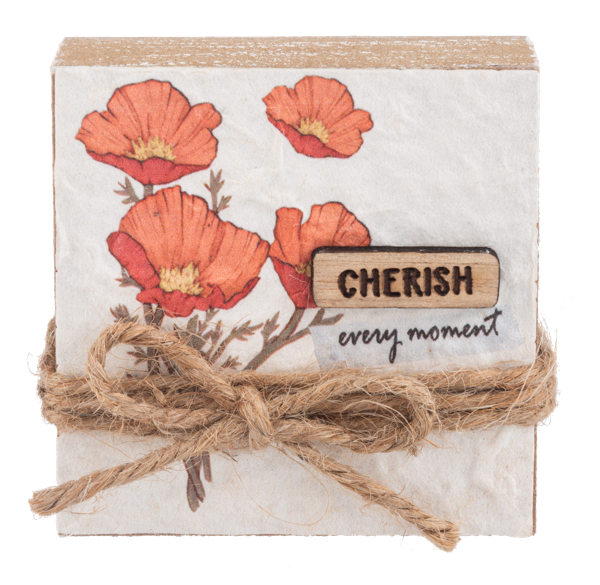 Floral Paper Block Talk with Jute Rope
