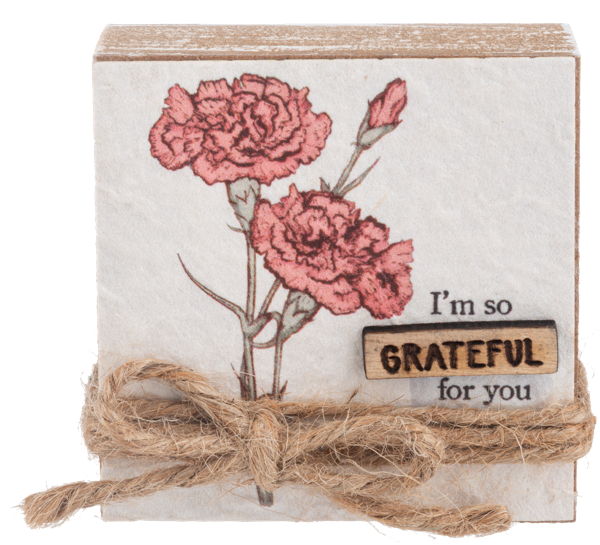 Floral Paper Block Talk with Jute Rope
