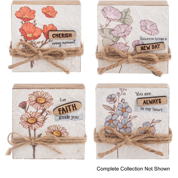 Floral Paper Block Talk with Jute Rope