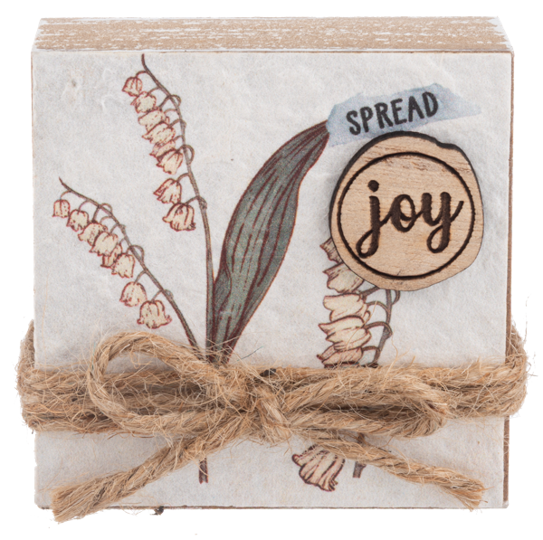 Floral Paper Block Talk with Jute Rope