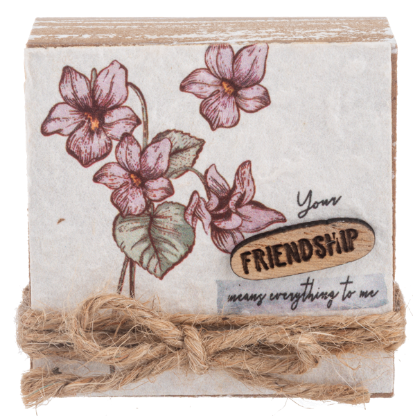 Floral Paper Block Talk with Jute Rope
