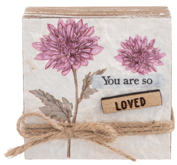 Floral Paper Block Talk with Jute Rope