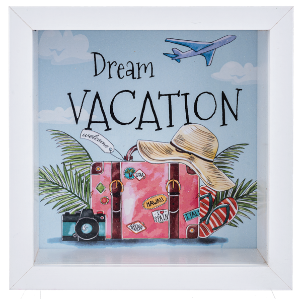 Dream Vacation Shadow Box Bank