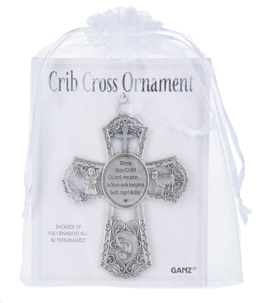 Crib Cross Ornament - White