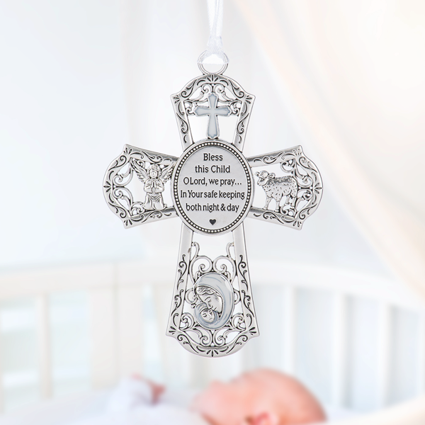 Crib Cross Ornament - White