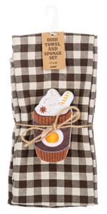 Pumpkin Tea Towel and Sponge Set