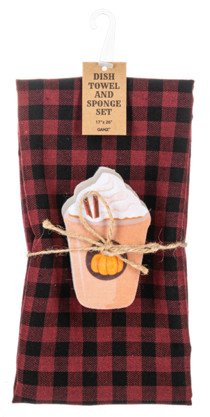 Pumpkin Tea Towel and Sponge Set