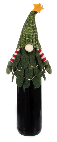 Christmas Tree Gnomes - Light Up Wine Bottle Cover