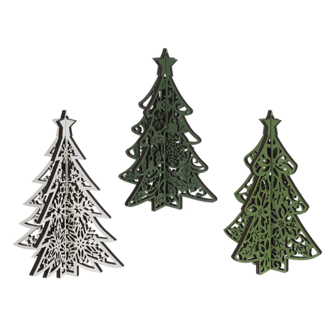 Lasercut Christmas Tree Figurines