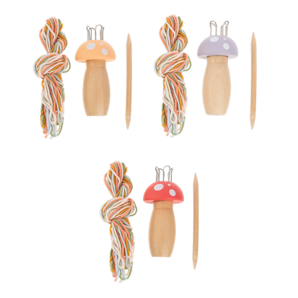Wooden Knitting Mushrooms