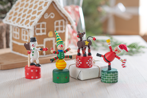 Holiday Wooden Push-Up Puppets