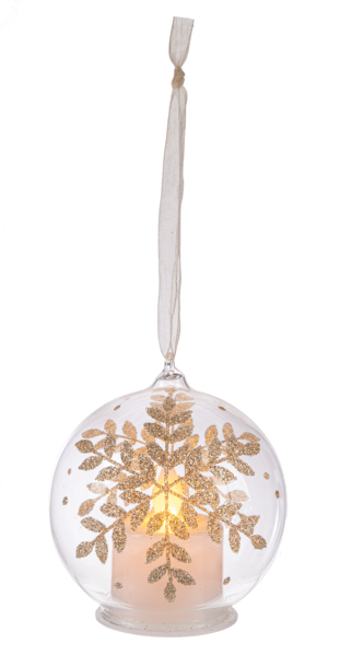 LED Gold Leaf Ball Ornaments