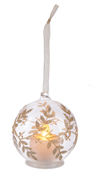 LED Gold Leaf Ball Ornaments