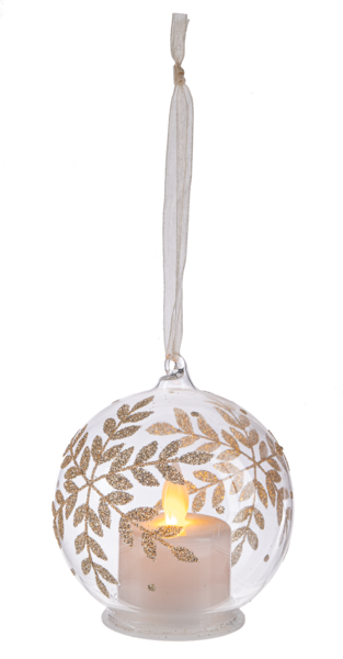 LED Gold Leaf Ball Ornaments