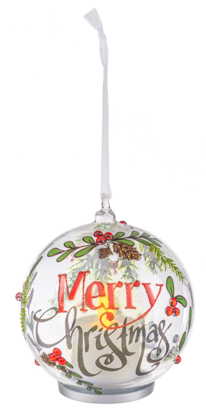 Lxury Lite LED Merry Christmas & Holly Ornaments