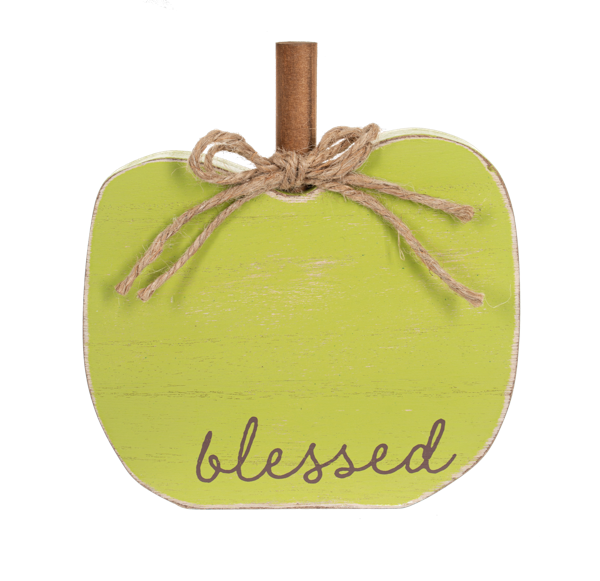 Carved Pumpkin Figurines - Thankful, Grateful, & Blessed