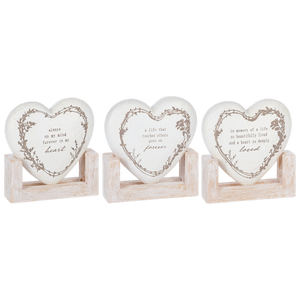 Bereavement Message Heart w/Base Figurines