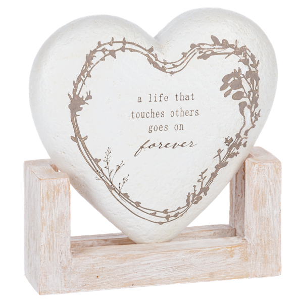 Bereavement Message Heart w/Base Figurines