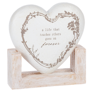 Bereavement Message Heart w/Base Figurines