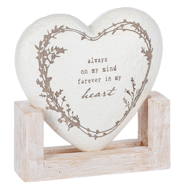 Bereavement Message Heart w/Base Figurines
