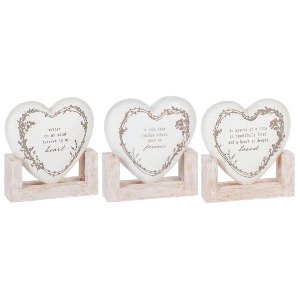 Bereavement Message Heart w/Base Figurines