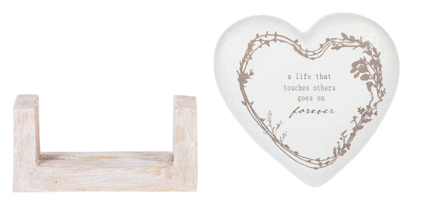 Bereavement Message Heart w/Base Figurines