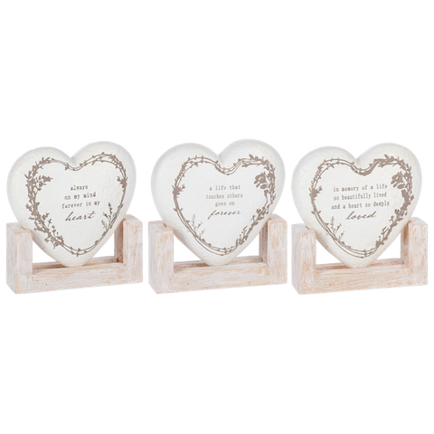 Bereavement Message Heart w/Base Figurines