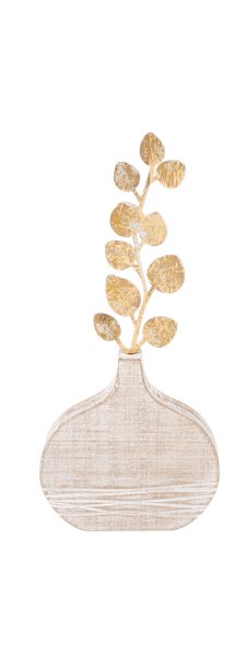 Twig Leaves in Vase Figurine Set