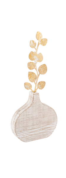 Twig Leaves in Vase Figurine Set