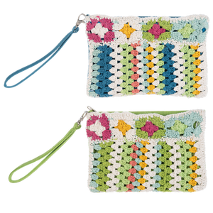 Crochet Striped Wristlet Pouches