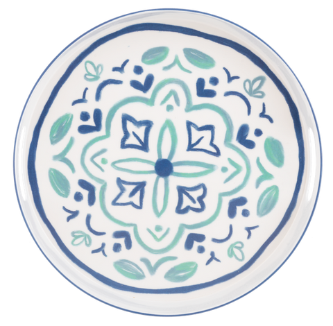 Pattern Garden Round Tray w/Handles