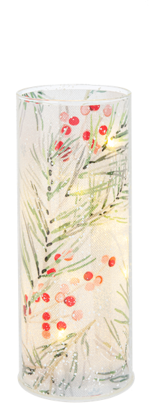 LED Light Up Winterberry Pillar Set