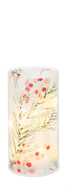 LED Light Up Winterberry Pillar Set