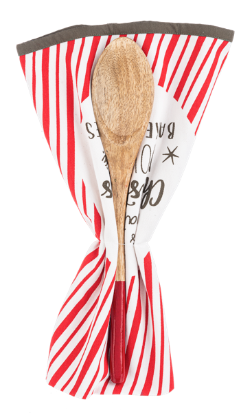 Holiday Tea Towel w/Wooden Spoon Gift Set