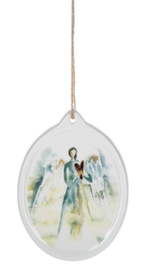 Watercolor Angel w/Heart Ornament