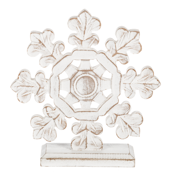 Carved Snowflake Figurines