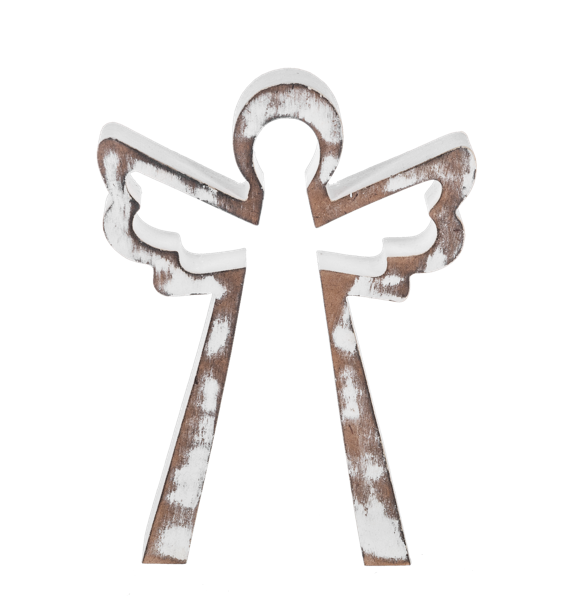 Nested White Wash Angel Figurine Set