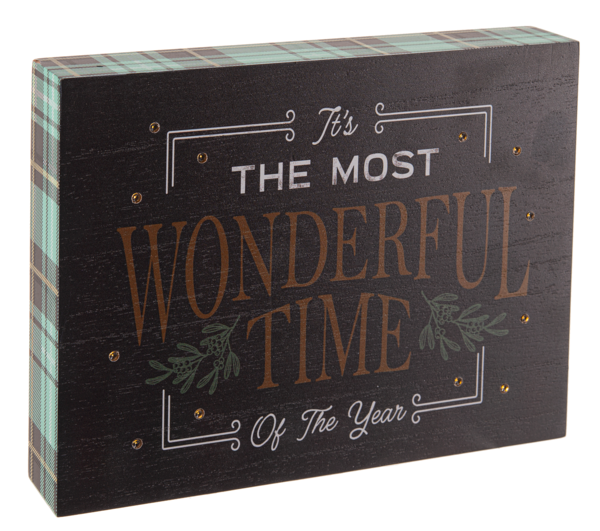 LED Light Up Holiday Message Art Blocks