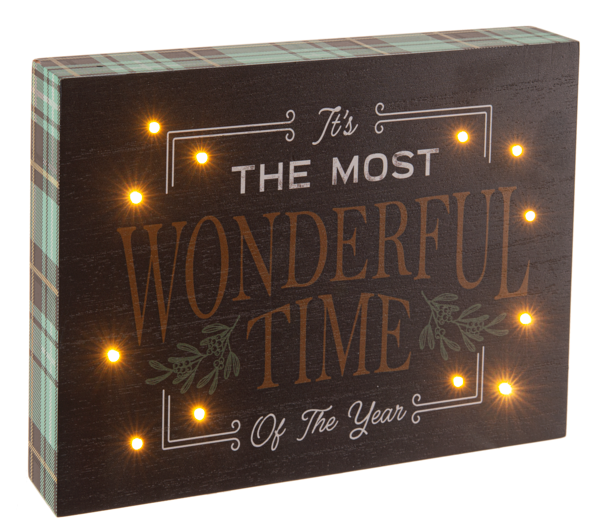 LED Light Up Holiday Message Art Blocks