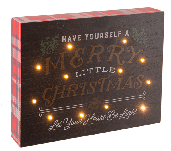 LED Light Up Holiday Message Art Blocks