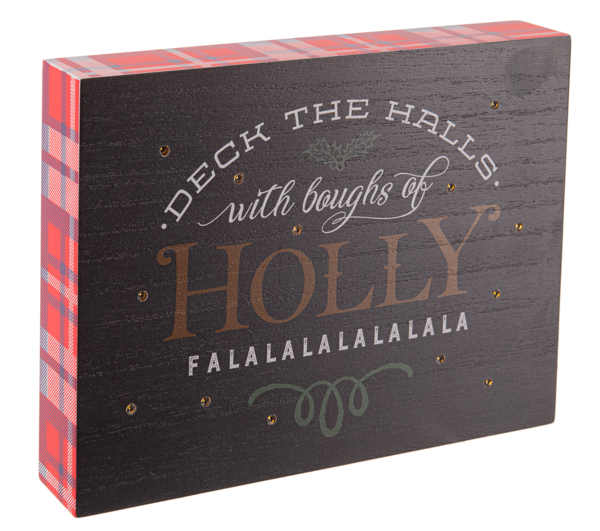 LED Light Up Holiday Message Art Blocks