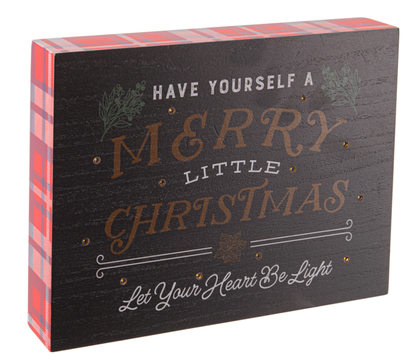 LED Light Up Holiday Message Art Blocks
