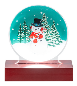 LED Light Up Retro Snowman & Santa Tabletop Figurines