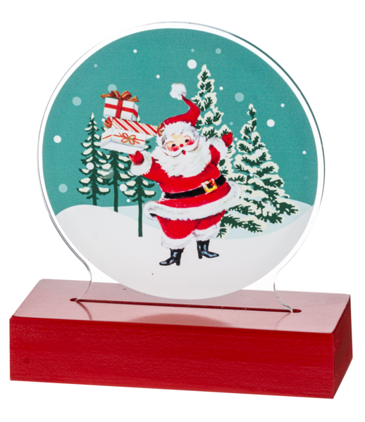 LED Light Up Retro Snowman & Santa Tabletop Figurines