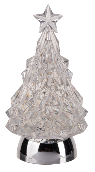 LED Light Up Shimmer Silver Tree Figurine