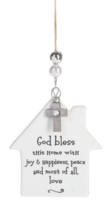 House Ornaments - God Bless This Home & Home Is Where The Heart Is