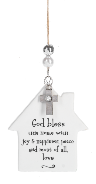 House Ornaments - God Bless This Home & Home Is Where The Heart Is