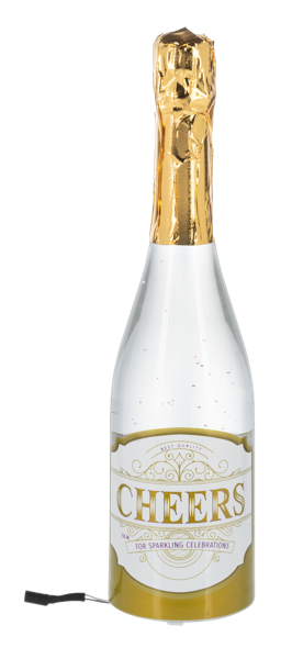 LED Light Up Shimmer Champagne Bottle Figurine - Cheers