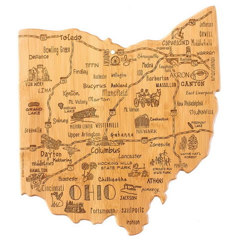 Destination Ohio Cutting Board with Engraved Artwork